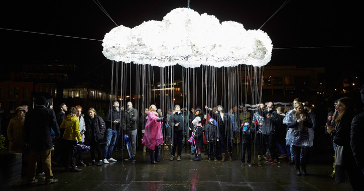 Cloud art installation at Lumiere Durham